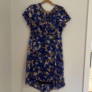 Dorothee Schumacher “Caribbean Gardens” Dress Blue/Yellow Viscose Dress. Size 1